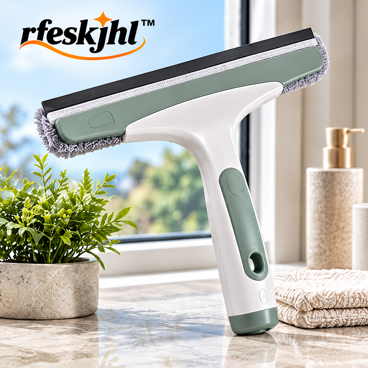 rfeskjhl™ 2-in-1 Window Squeegee & Microfiber Cleaner