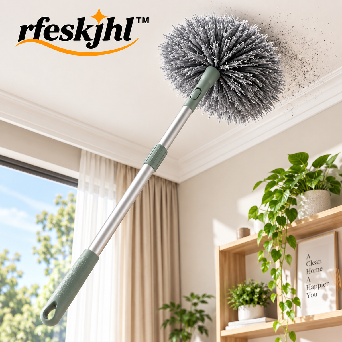 rfeskjhl™ Extendable Cobweb Duster with Telescopic Pole for High Ceilings