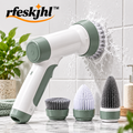rfeskjhl™ Cordless Handheld Electric Spin Scrubber with 4 Multi-Surface Brush Heads