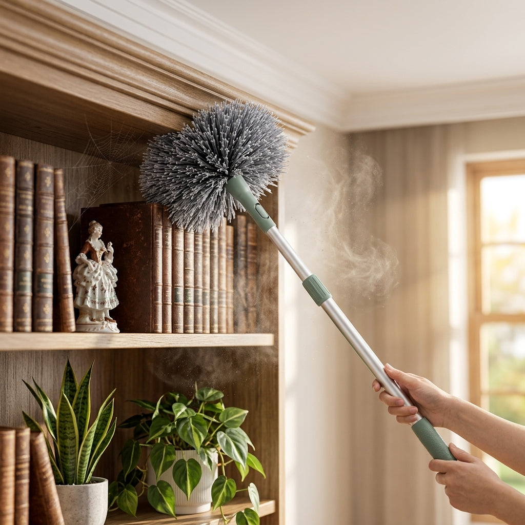 rfeskjhl™ Extendable Cobweb Duster with Telescopic Pole for High Ceilings