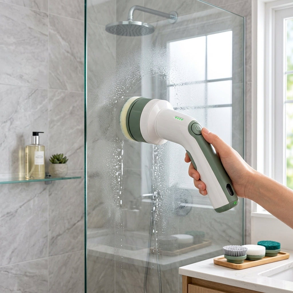 rfeskjhl™ Cordless Spin Scrubber with 6 Brush Heads