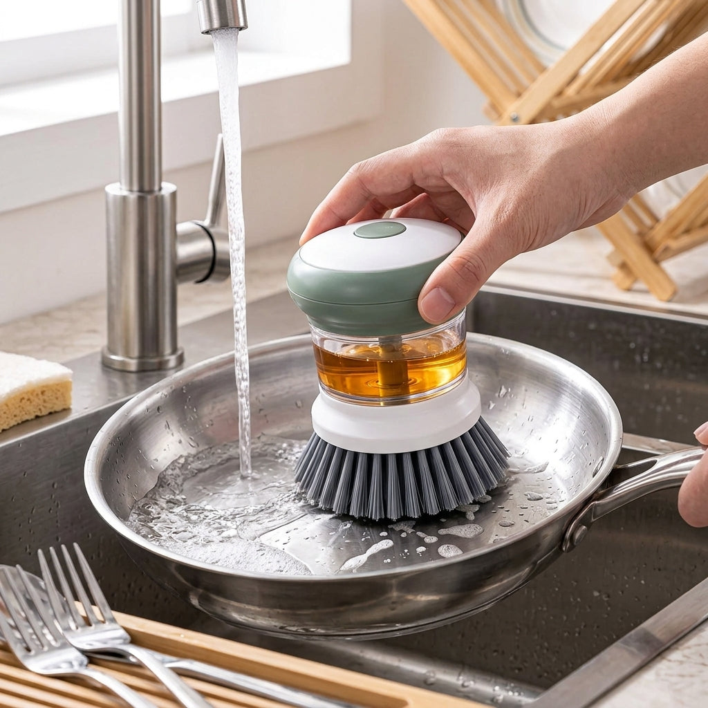 rfeskjhl™ Palm Scrub Brush with Soap Reservoir