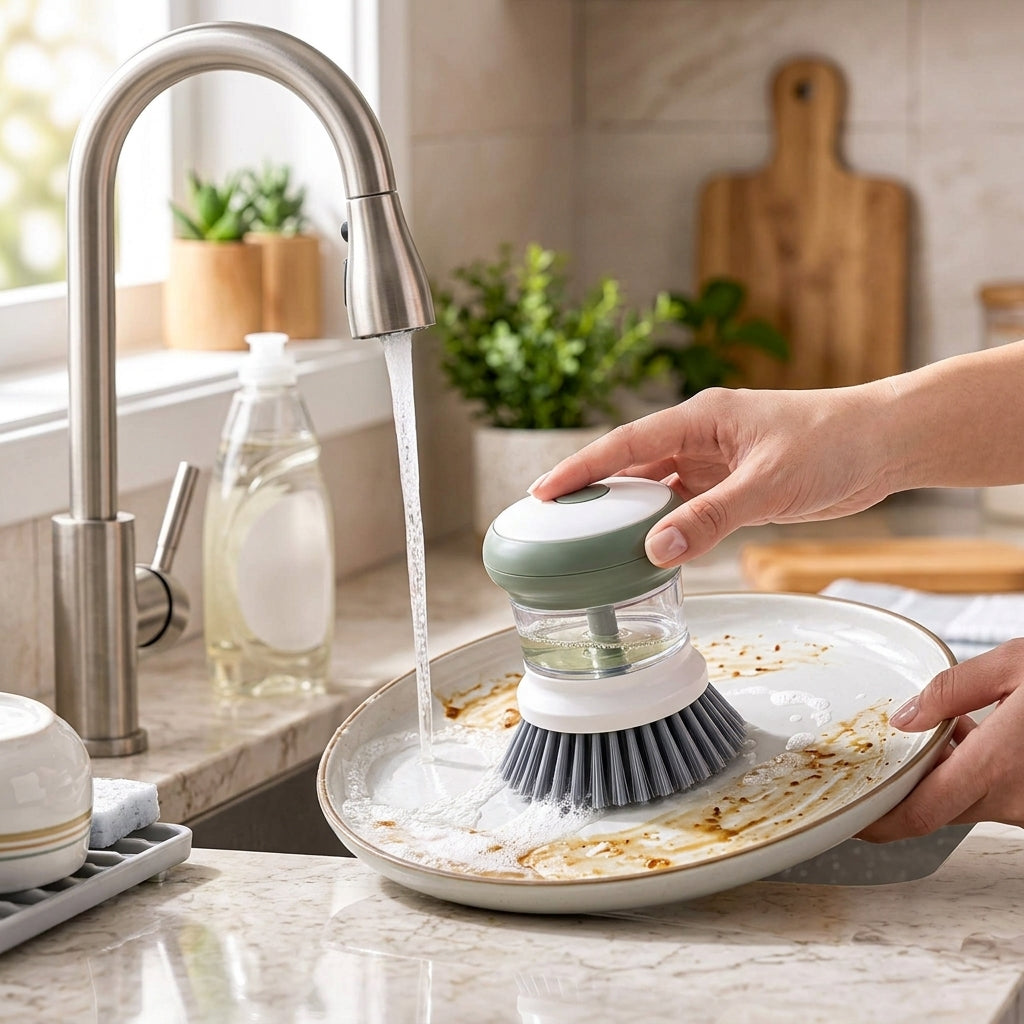 rfeskjhl™ Palm Scrub Brush with Soap Reservoir