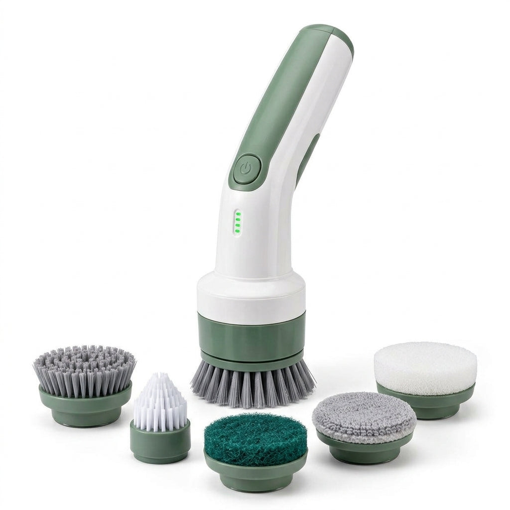 rfeskjhl™ Cordless Spin Scrubber with 6 Brush Heads