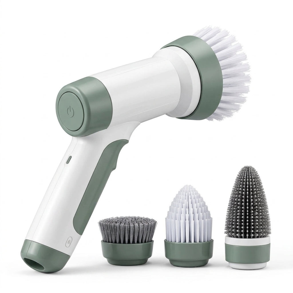 rfeskjhl™ Cordless Handheld Electric Spin Scrubber with 4 Multi-Surface Brush Heads